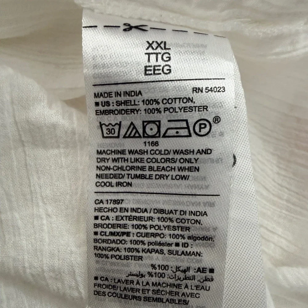 Old Navy White Swim Coverup with Coral Embroidery - Picture 11 of 13